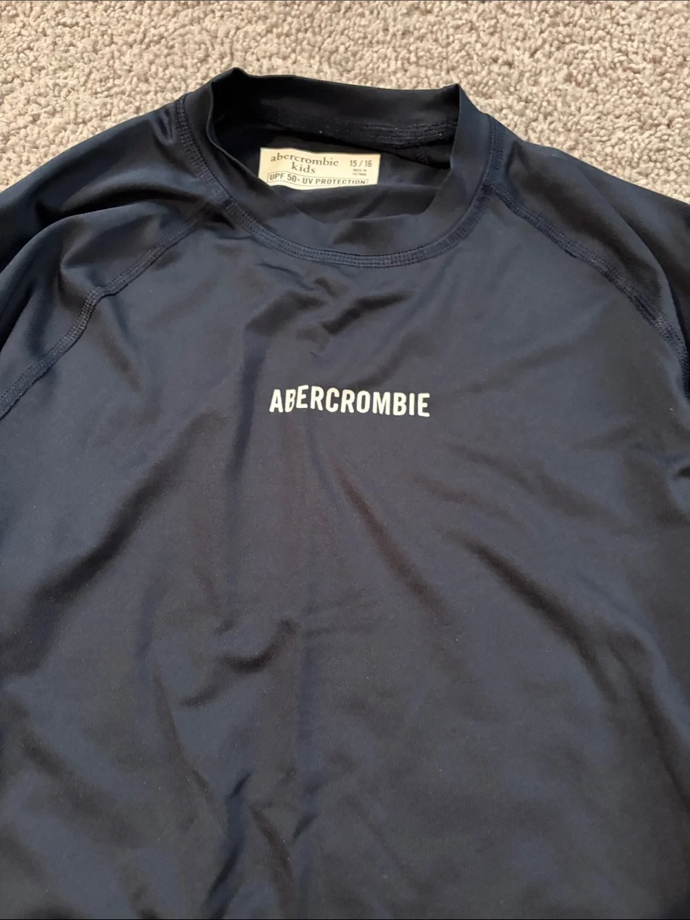 Abercrombie Long Sleeve Rash Guard Logo Tee - Blackish Navy